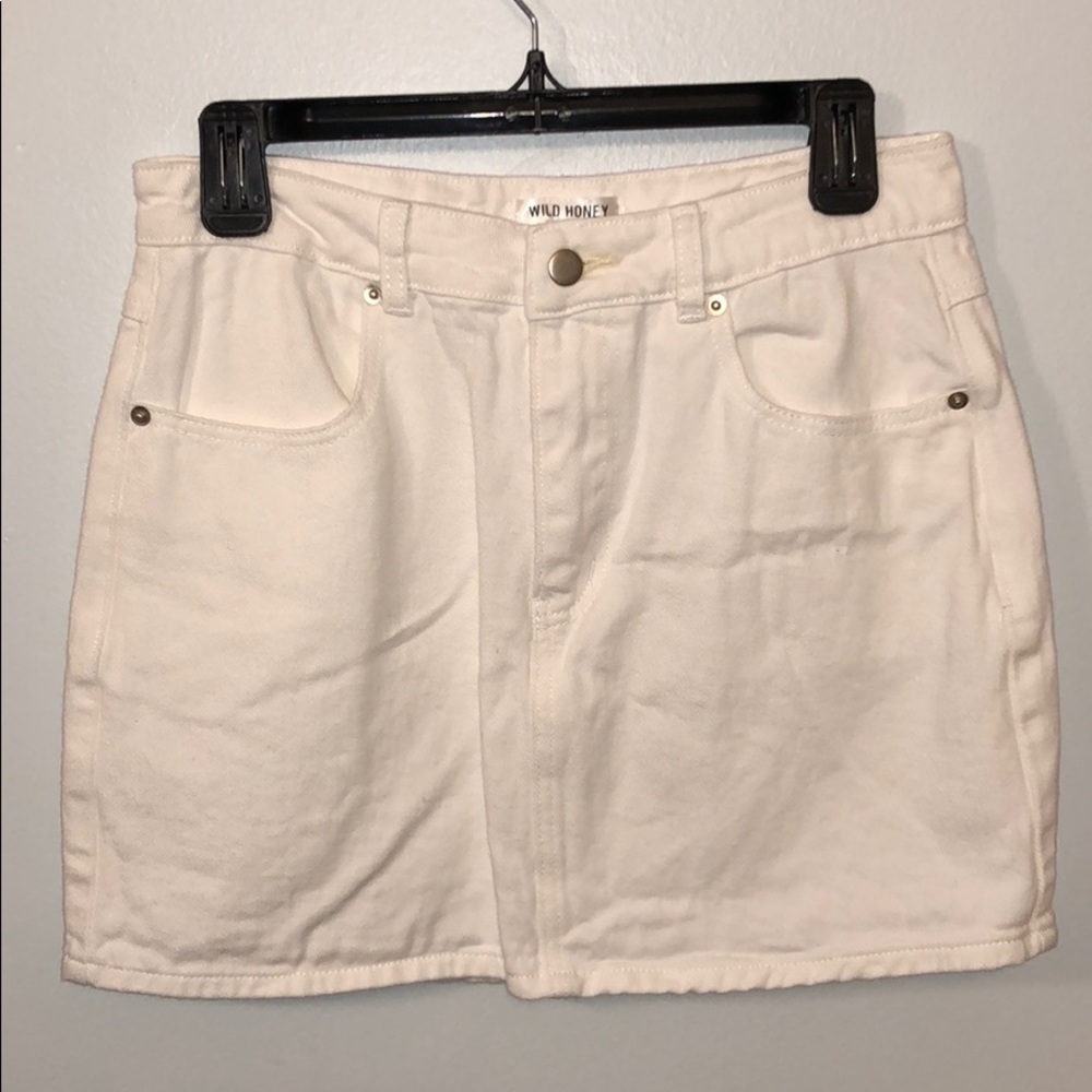 LF white denim skirt
